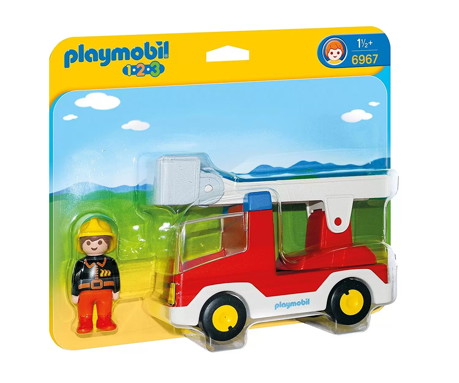 Playmobil 1.2.3 - Camion de pompier avec échelle pivotante