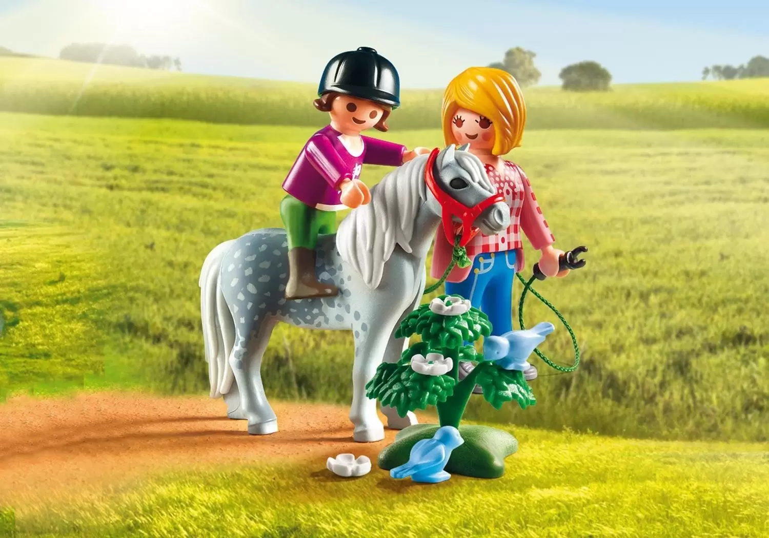 Playmobil équitation - Cavalière avec soigneur et poney