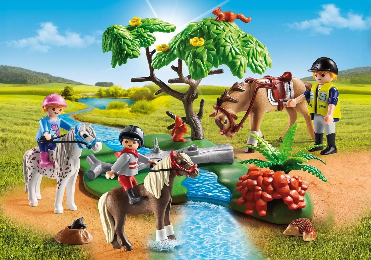 Playmobil équitation - Cavaliers avec poneys et cheval