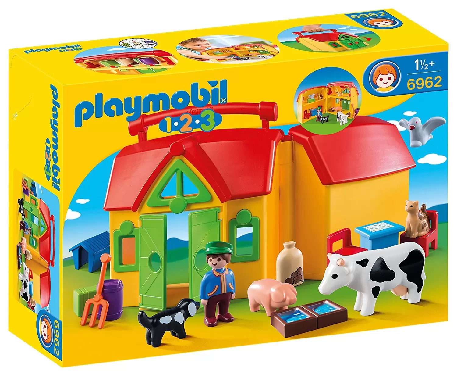 Playmobil 1.2.3 - Ferme transportable avec animaux