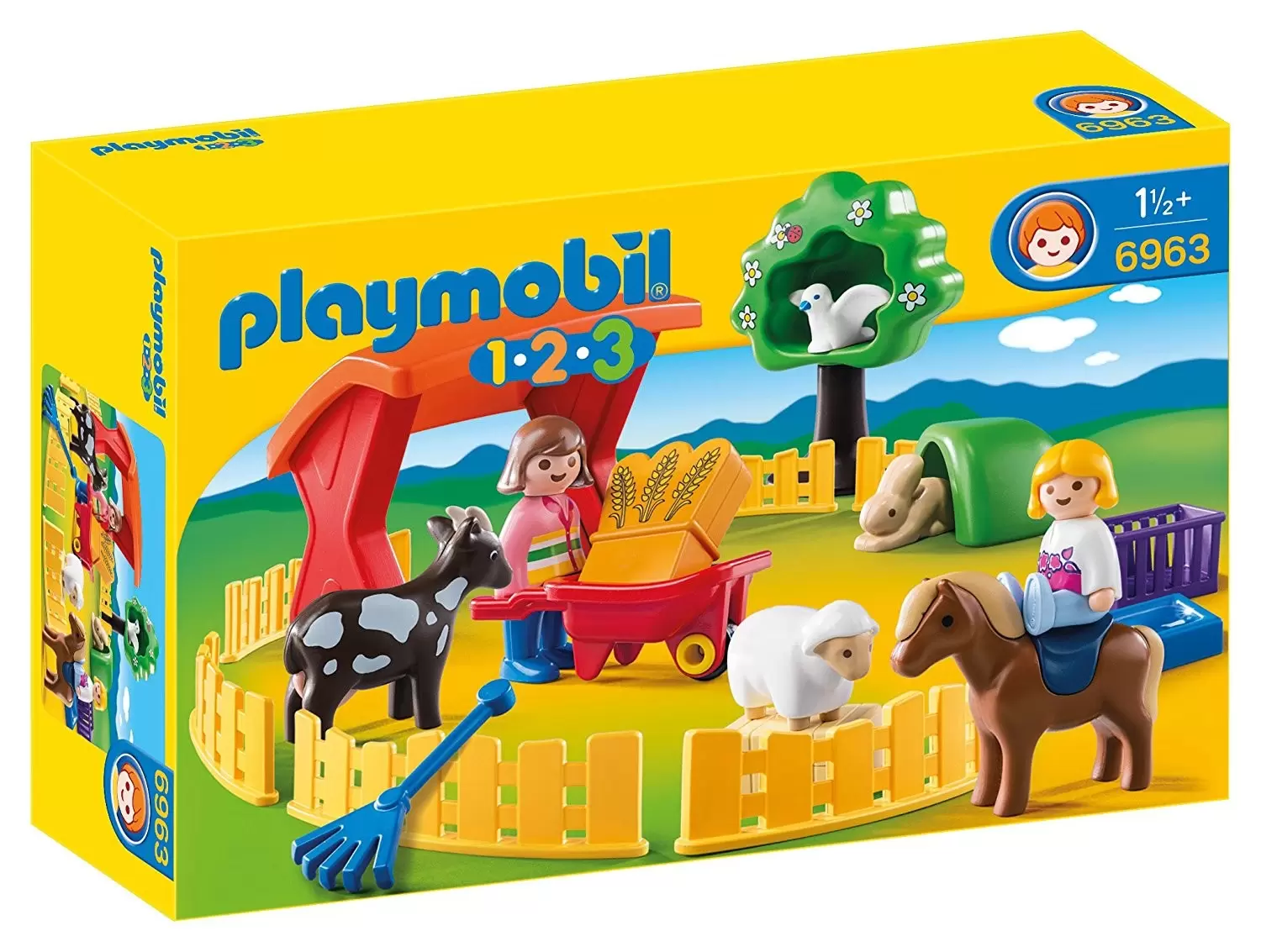 ② Playmobil 123 ferme transportable avec fermier et tracteur — Jouets