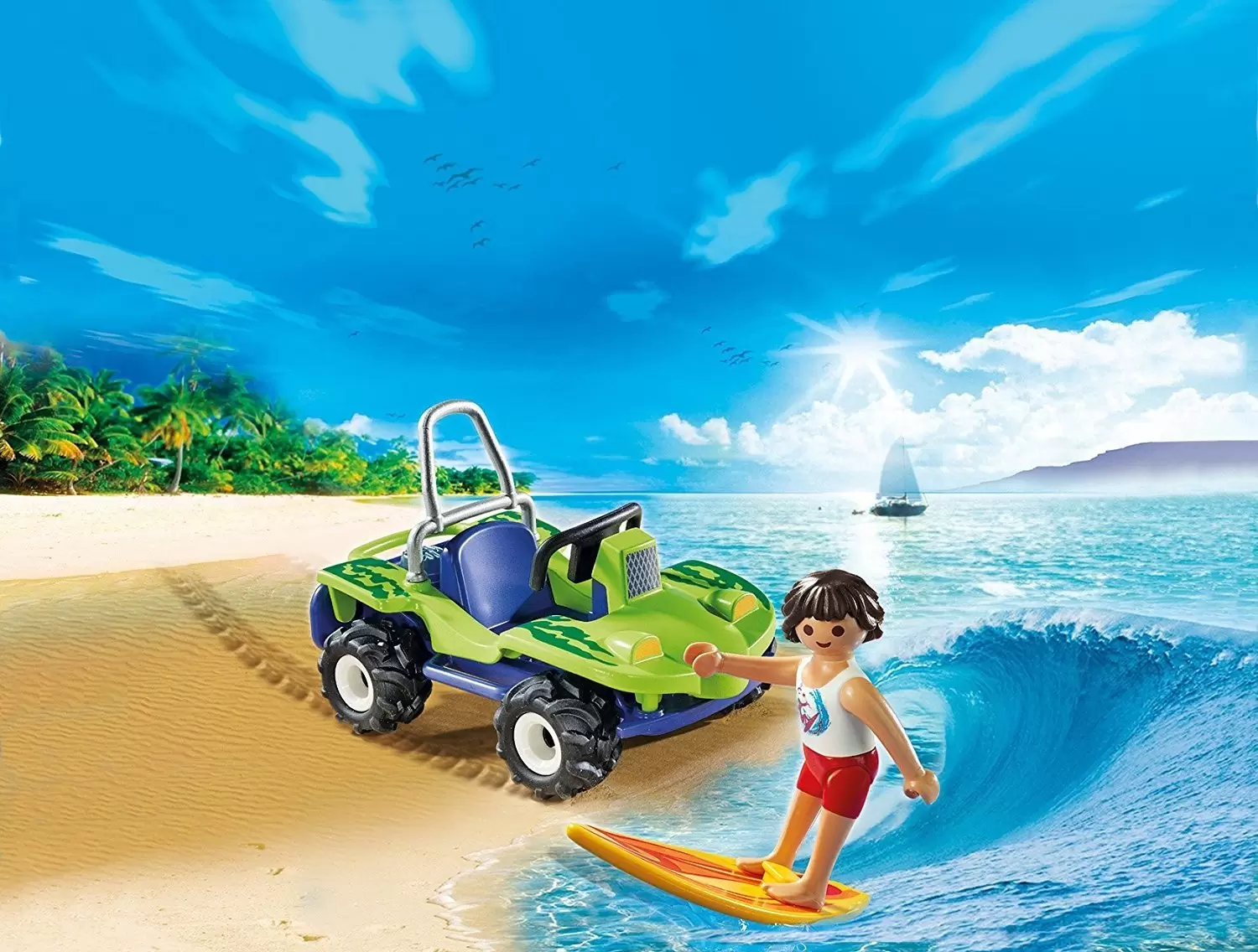 Playmobil on Hollidays - Surfer with Beach Quad