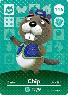 Cartes Animal Crossing : Série 2 - Castor