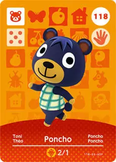 Animal Crossing Cards : Series 2 - Poncho