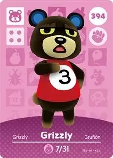 Cartes Animal Crossing : Série 4 - Grizzly