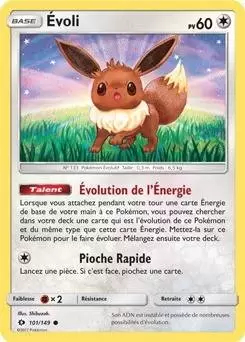 Evoli - carte Pokémon 101/149 Soleil Et lune