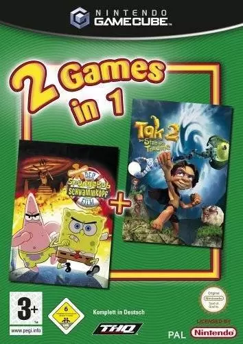 Jeux Gamecube - 2 Games in 1: The SpongeBob SquarePants Movie / Tak 2: The Staff of Dreams