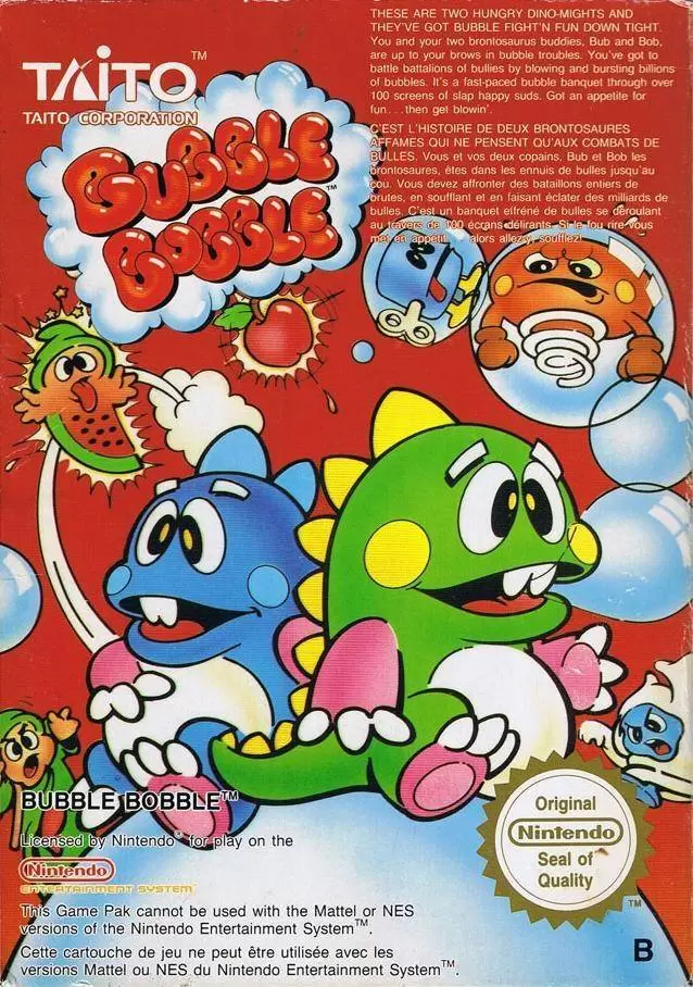 Jeux Nintendo NES - Bubble Bobble