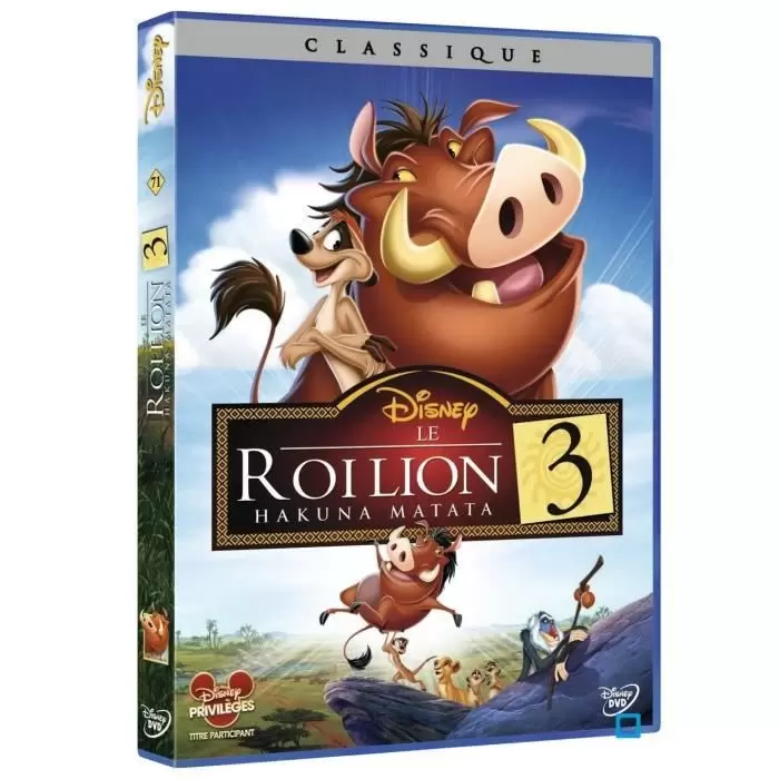 Les grands classiques de Disney en DVD - Le roi lion 3 - Hakuna Matata