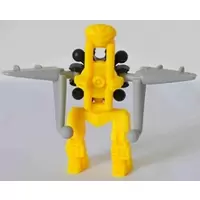 Robot jaune, noir et gris