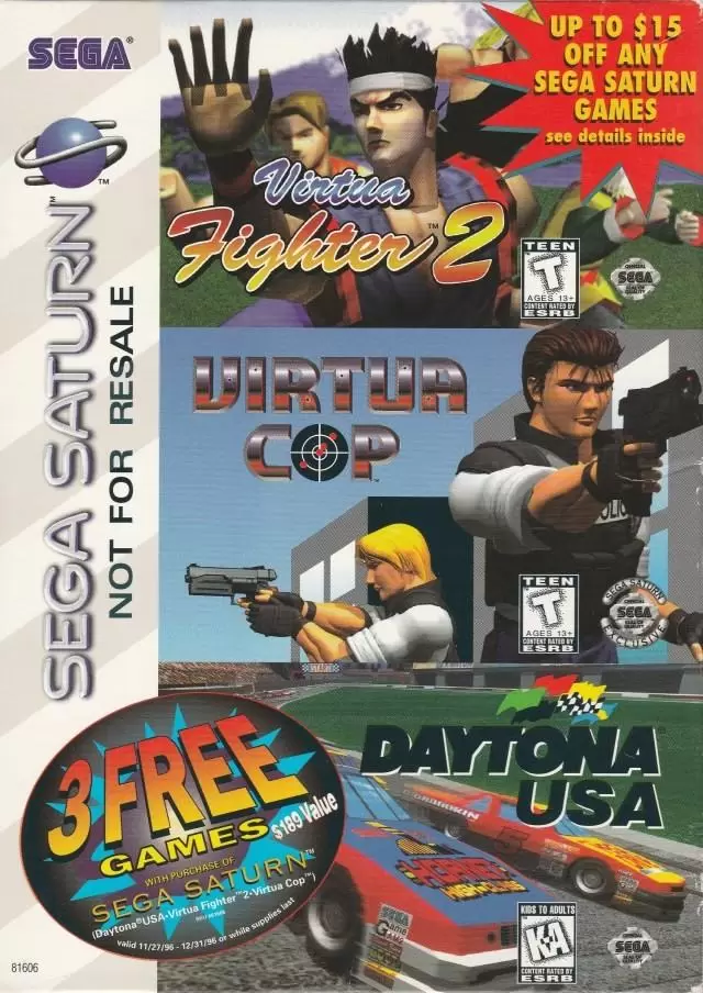 SEGA Saturn Games - 3 Free Games With Purchase of Sega Saturn