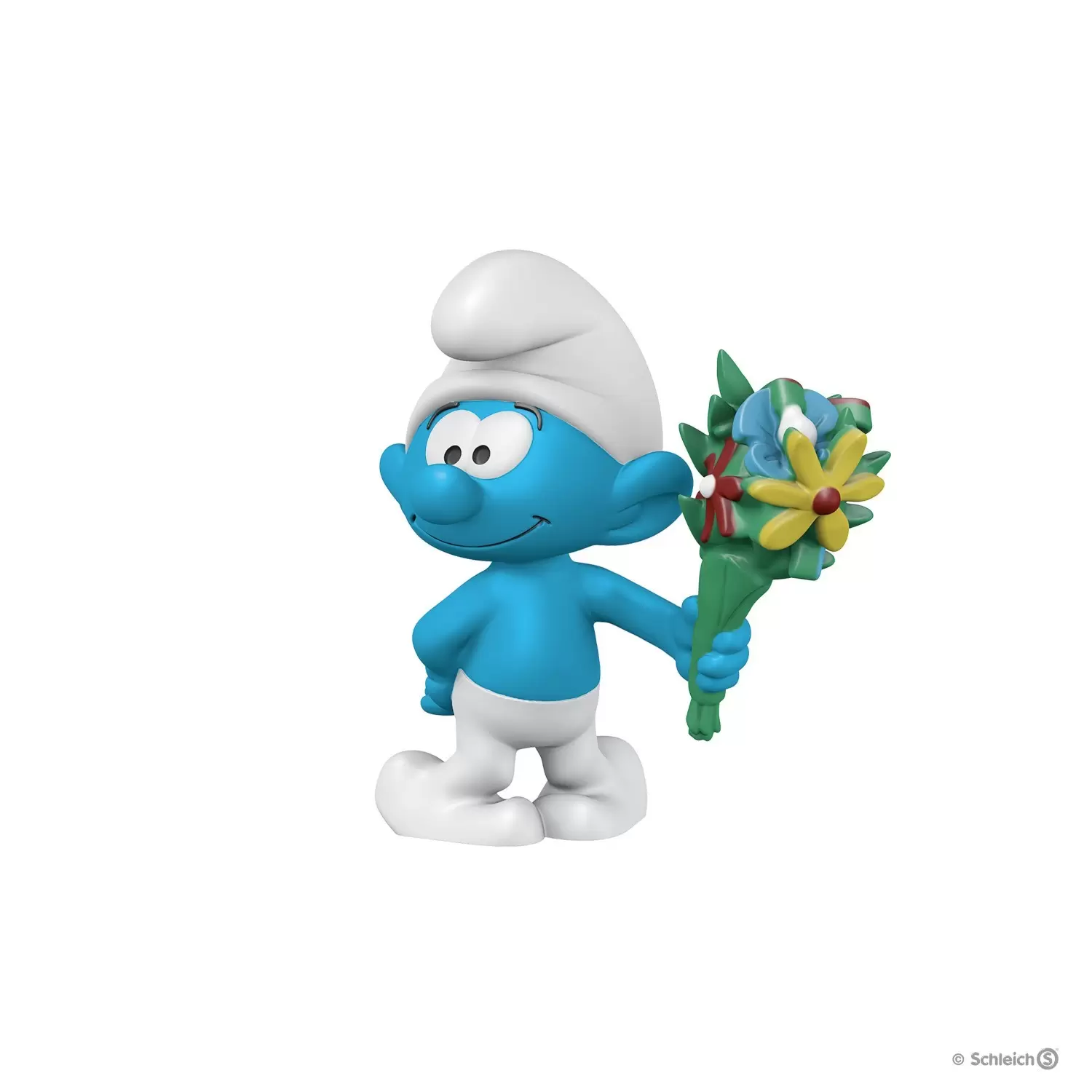 Smurfs figures Schleich - Smurf with a bouquet of flowers