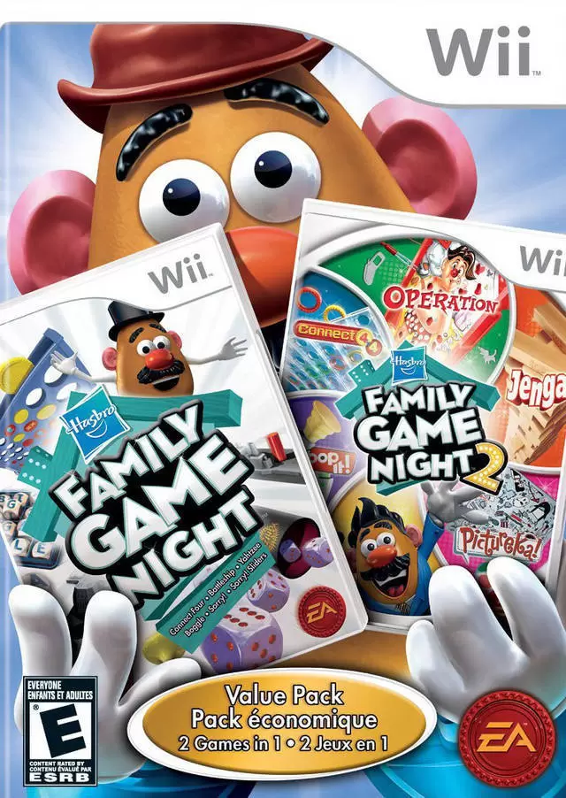 Nintendo Wii Games - Hasbro Family Game Night 1 & 2 Bundle