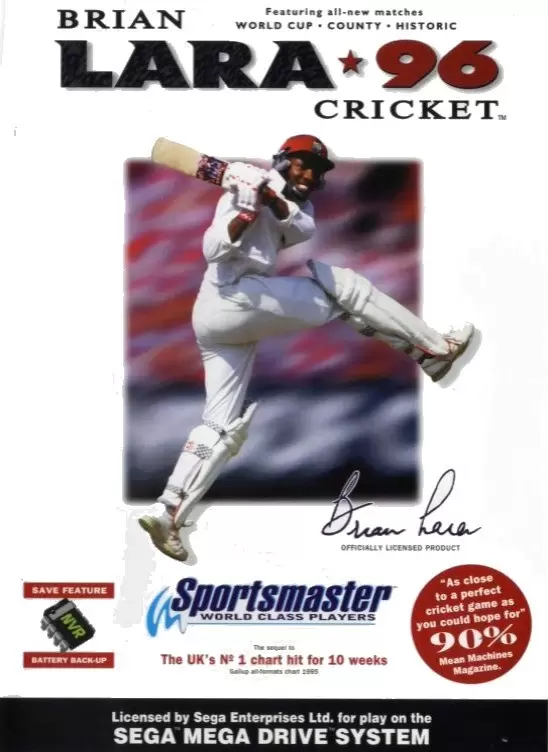 Jeux SEGA Mega Drive - Brian Lara Cricket \'96
