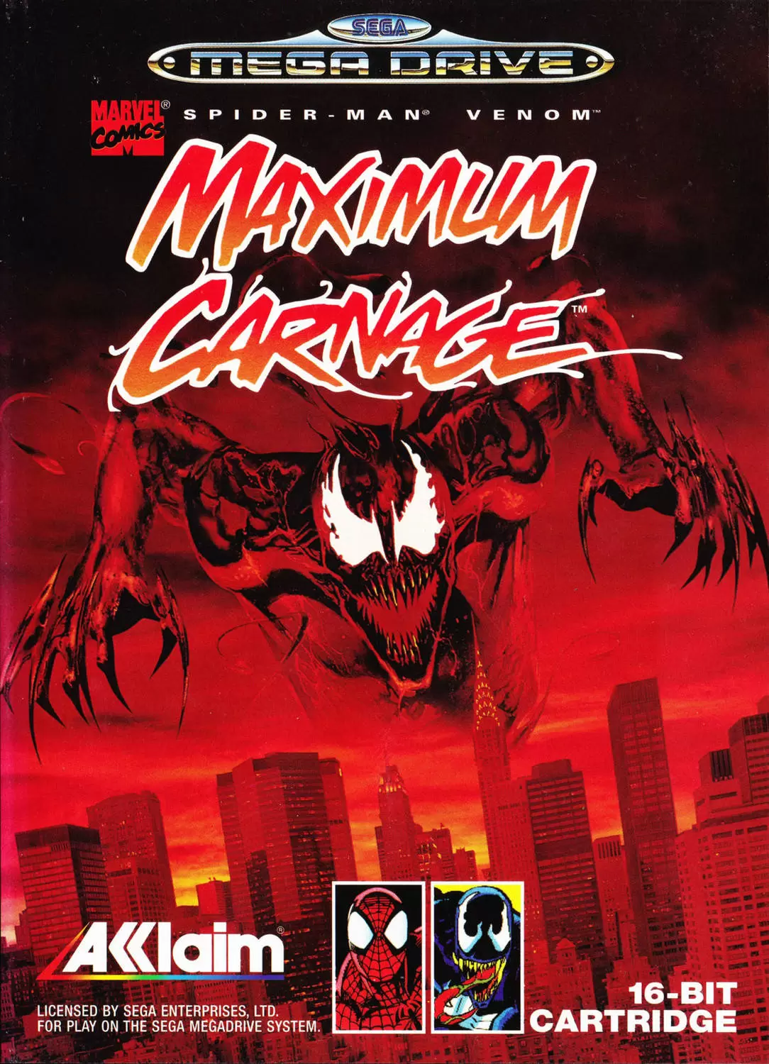 Sega Genesis Games - Spider-Man and Venom: Maximum Carnage
