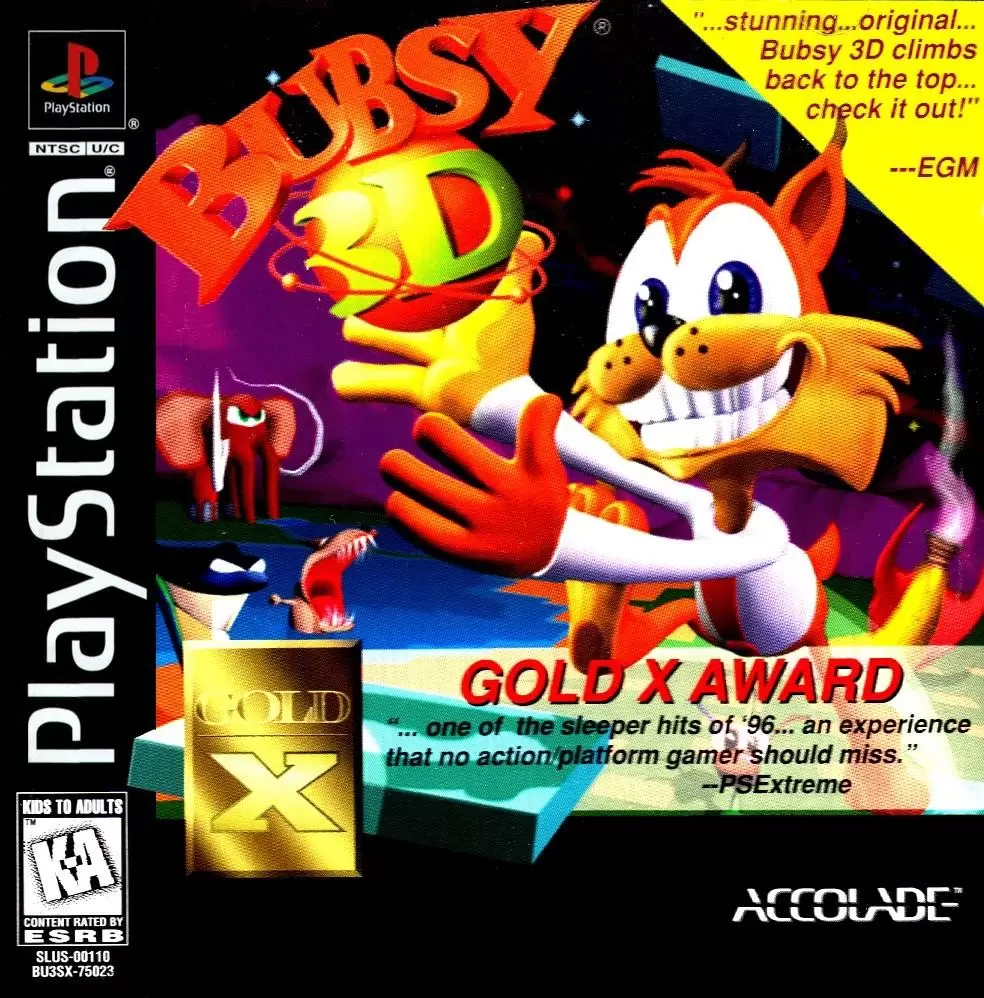Playstation games - Bubsy 3D