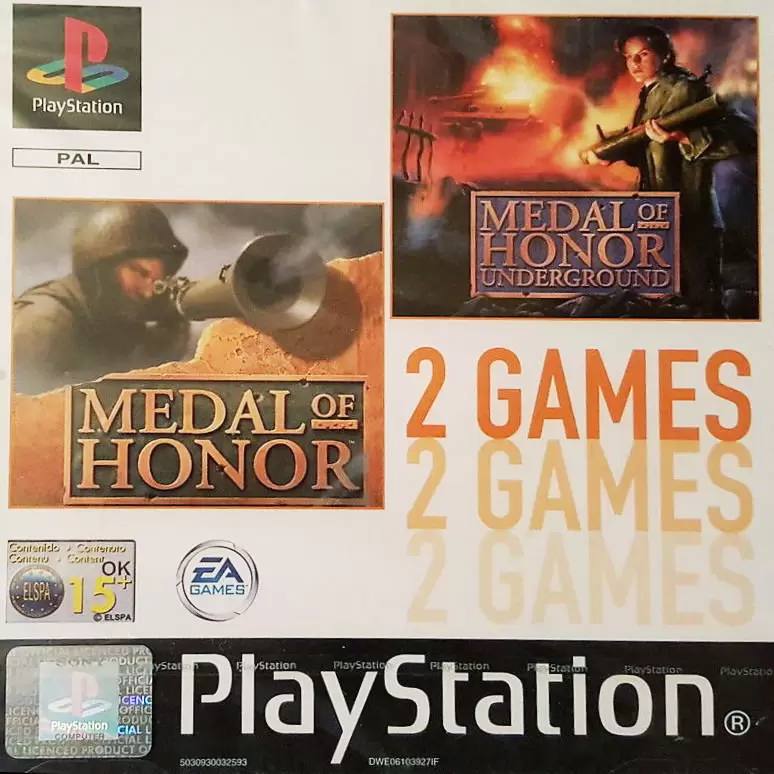 Jeux Playstation PS1 - Medal of Honor & Underground Double Pack