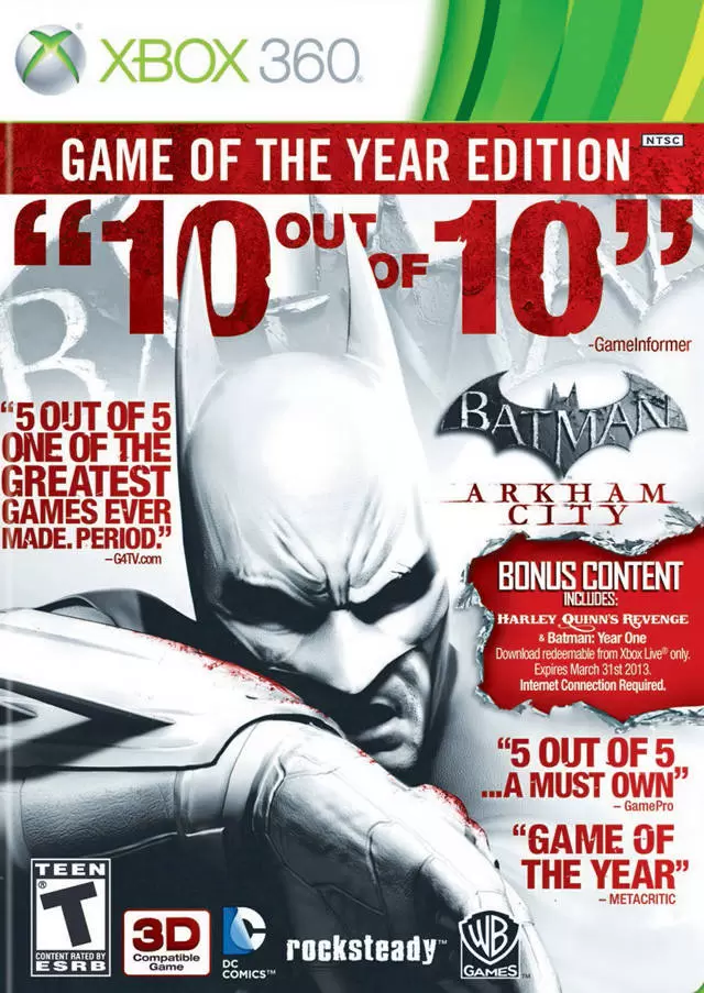 Jeux XBOX 360 - Batman: Arkham City - Game of the Year Edition
