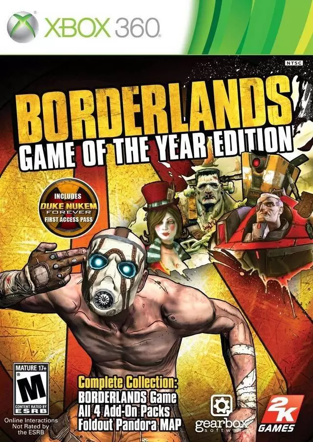 XBOX 360 Games - Borderlands: Game of the Year Edition