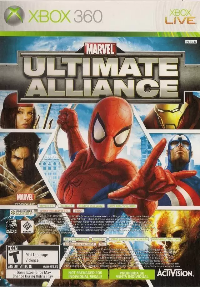 Jeux XBOX 360 - Marvel: Ultimate Alliance / Forza Motorsport 2