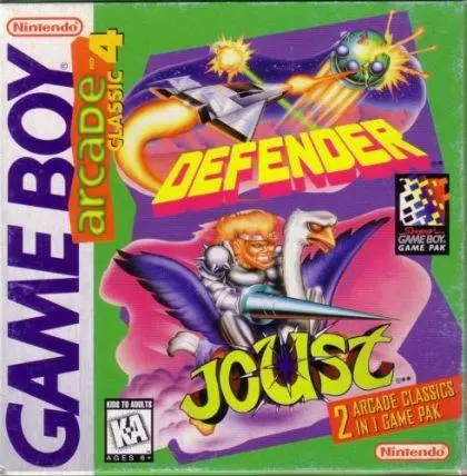 Game Boy Games - Arcade Classic 4: Defender/Joust