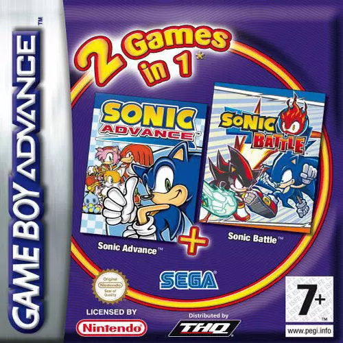 Jeux Game Boy Advance - 2 in 1 - Sonic Advance & Sonic Battle