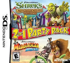 Jeux Nintendo DS - 2-in-1 Party Pack: Shrek\'s Carnival Craze / Madagascar Kartz