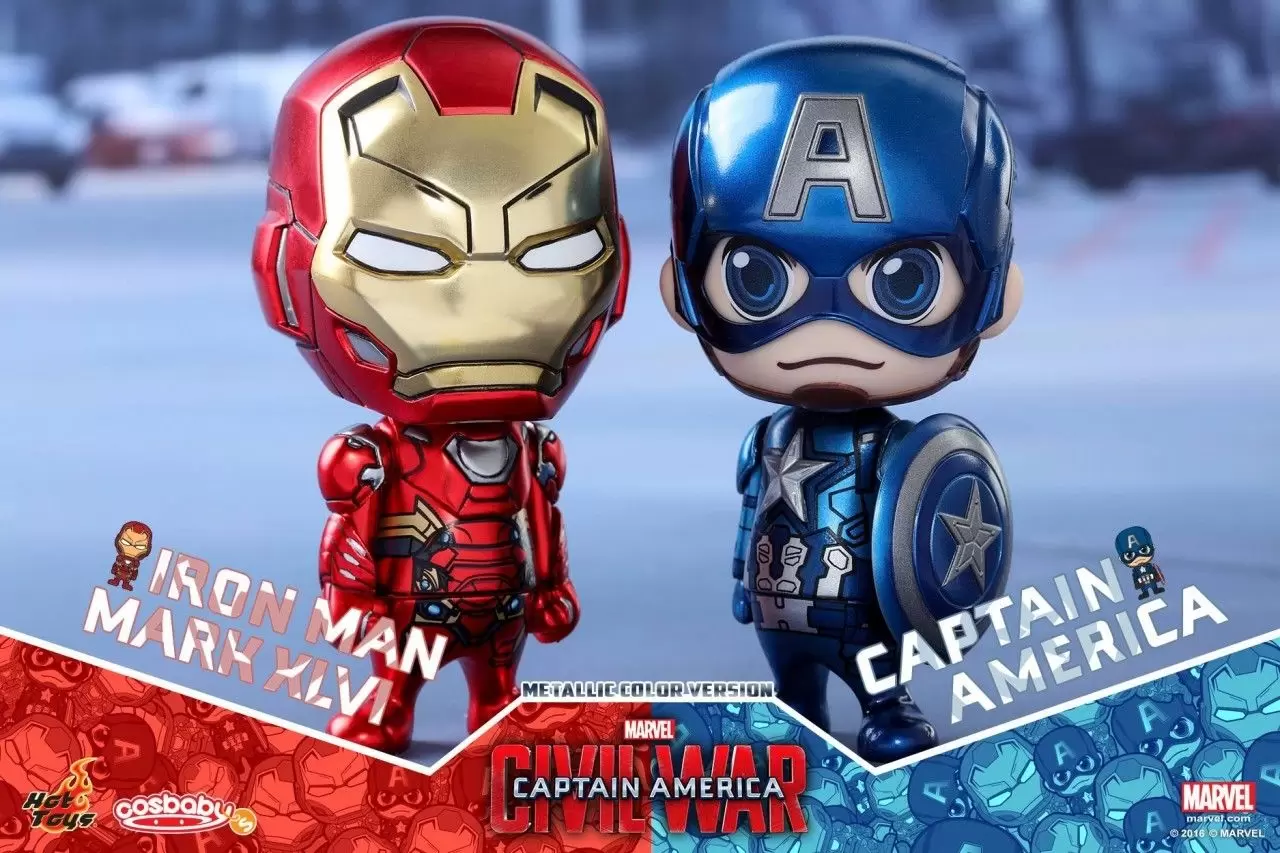 Cosbaby Figures - Captain America And Iron Man Mark XLVI