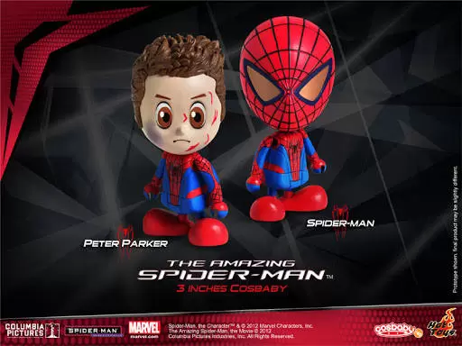 Cosbaby Figures - Peter Parker Battle Damaged And Spider-Man