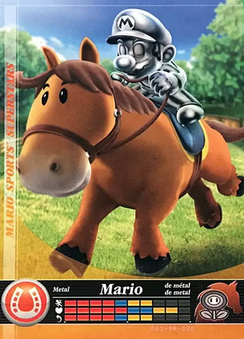 Mario Sports Superstars Cards - Amiibo - Metal Mario (Horse Racing)