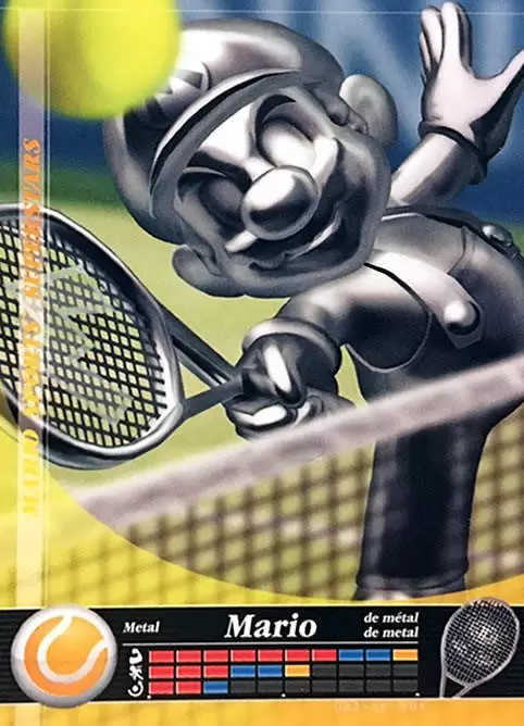 Mario Sports Superstars Cards - Amiibo - Metal Mario (Tennis)