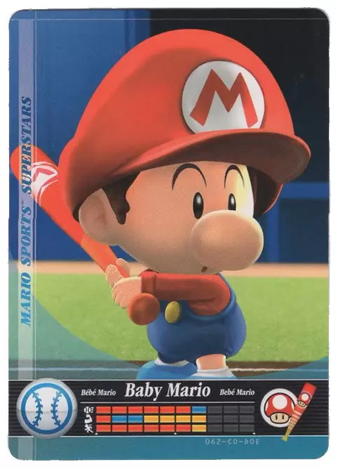 Cartes Mario Sports Superstars - Amiibo - Bébé Mario (Baseball)