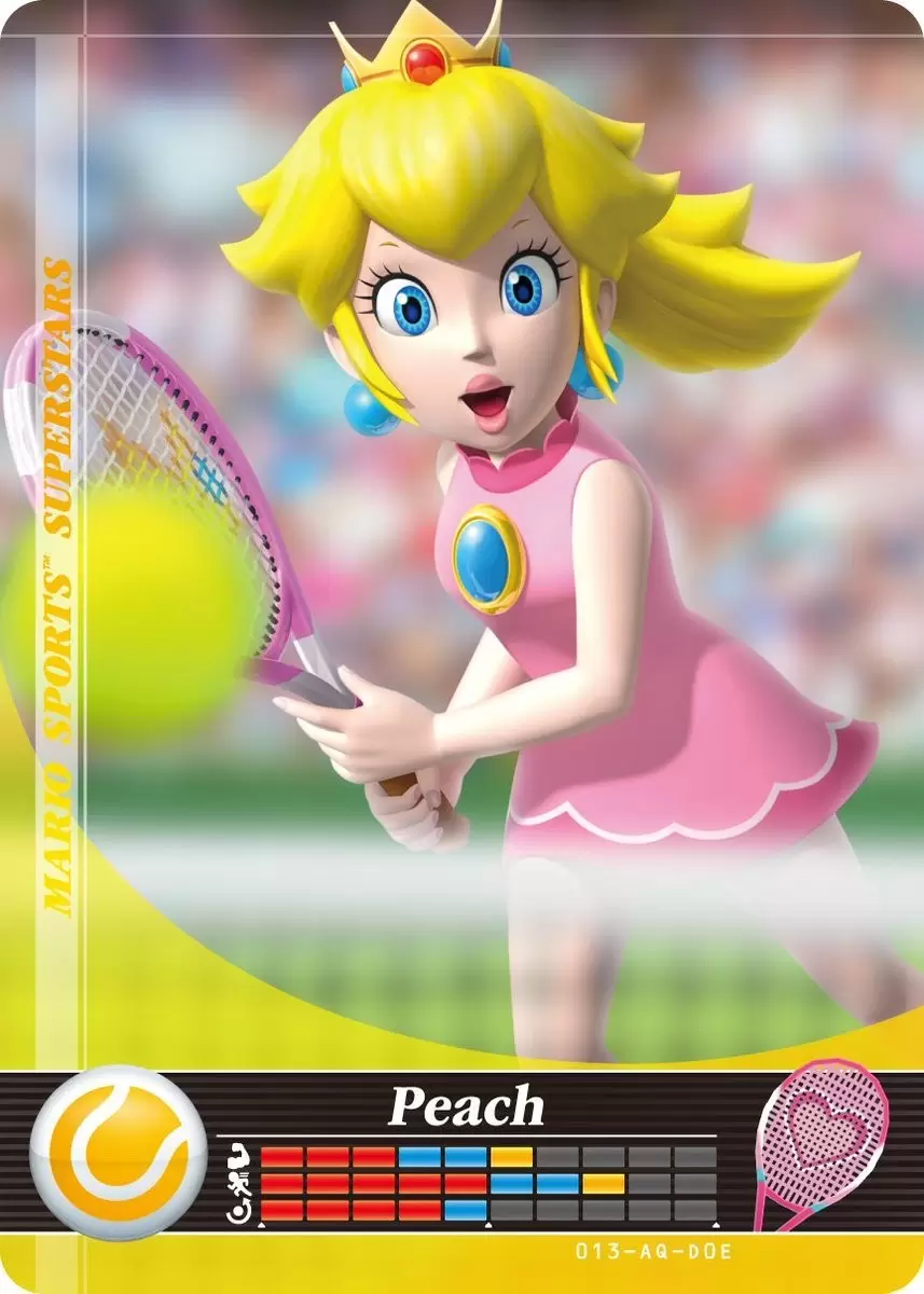 Mario Sports Superstars Amiibo Card Pink Gold Peach Soccer 