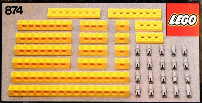 LEGO Technic - Yellow Beams with Connector Pegs