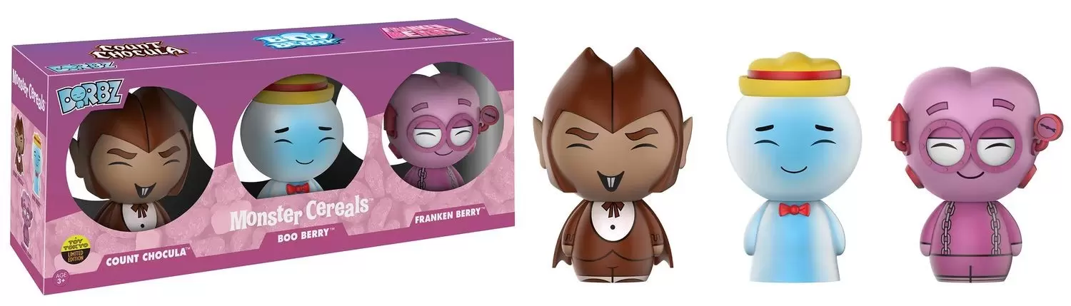 Dorbz - Monster Cereals - Count Chocoula, Booberry And Franken Berry 3 Pack