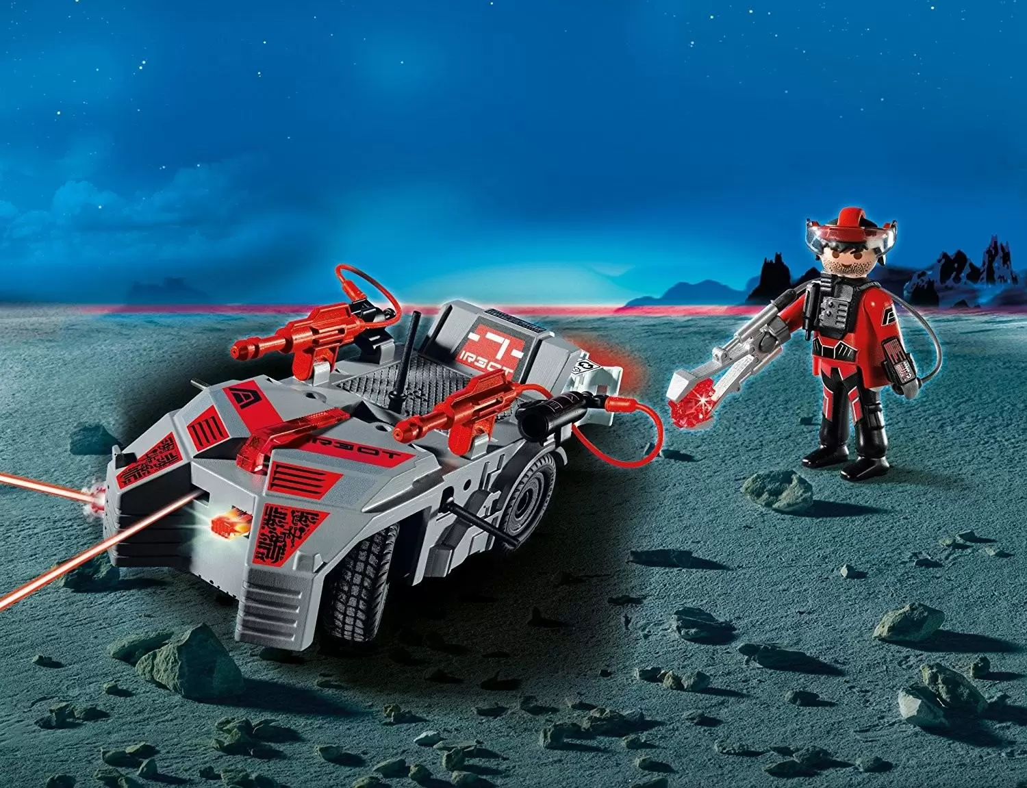 Playmobil Espace - Véhicule des Darksters commandé par infrarouge avec rayon lumineux