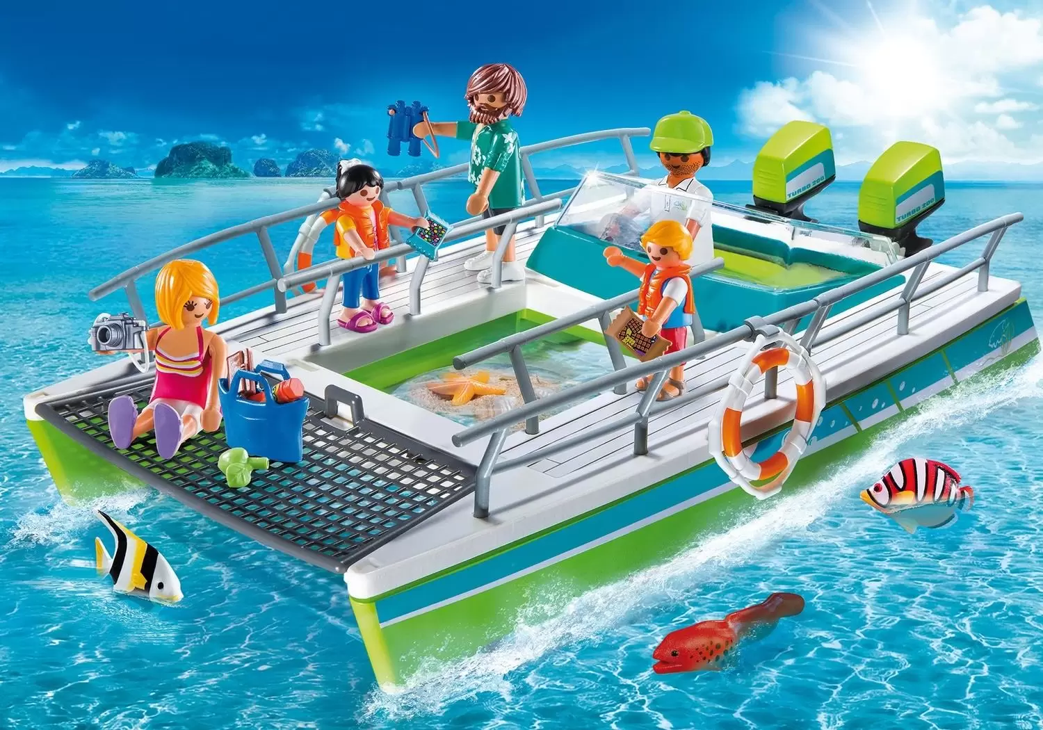 Playmobil Port & Plaisance - Bateau à fond de verre avec moteur sous-marin