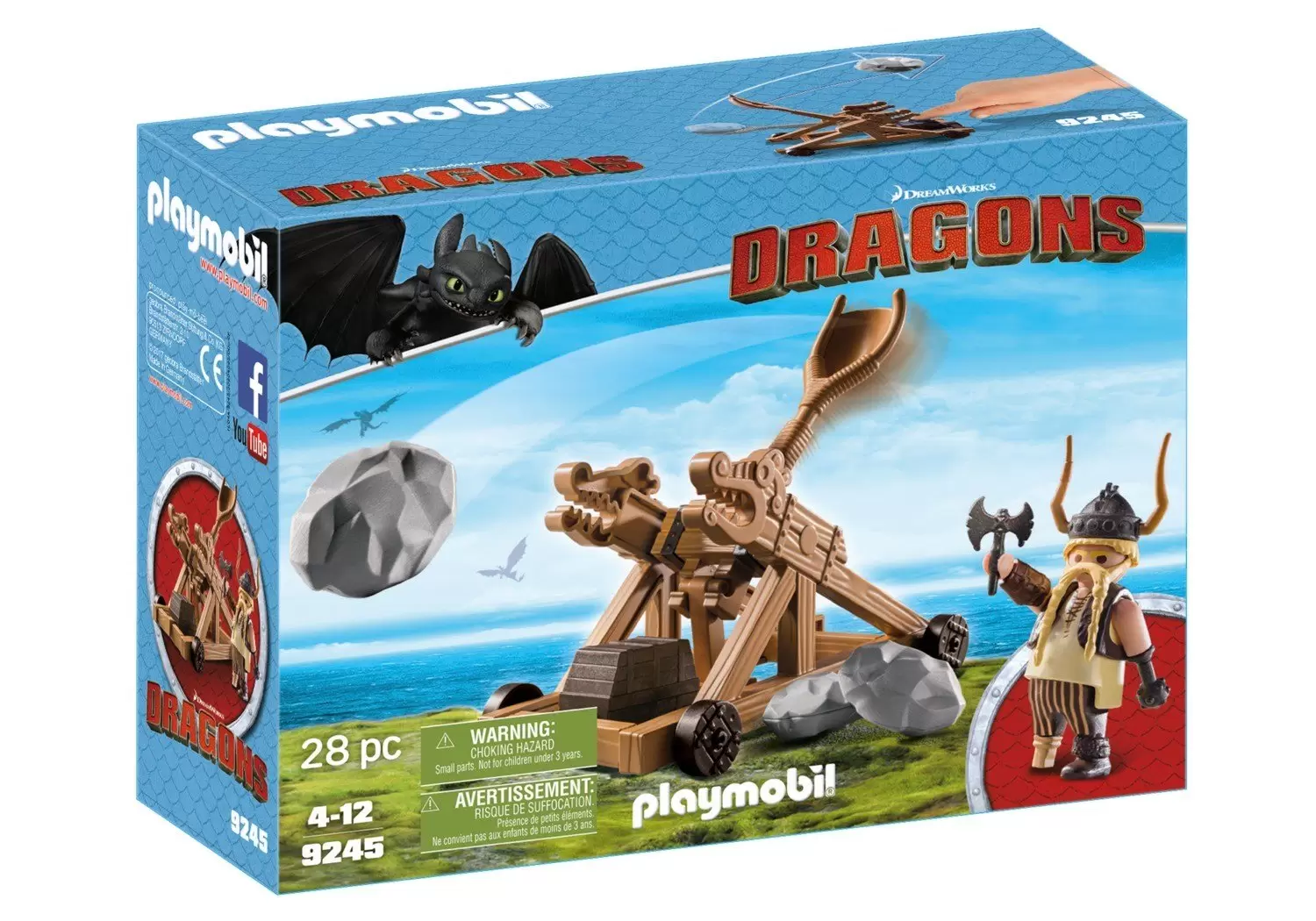 Playmobil Film Dragons - Gueulfor avec catapulte