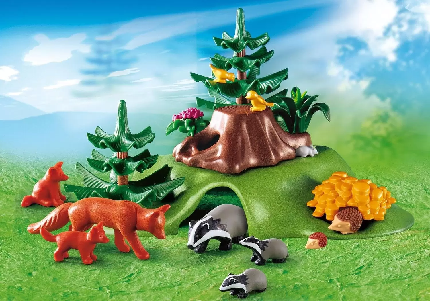 Plamobil Animal Sets - Forest Animals with Cave