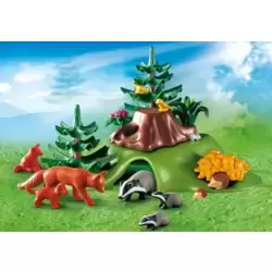 Forest Animals with Cave