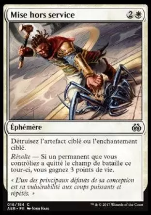 La Révolte Éthérique - Mise hors service