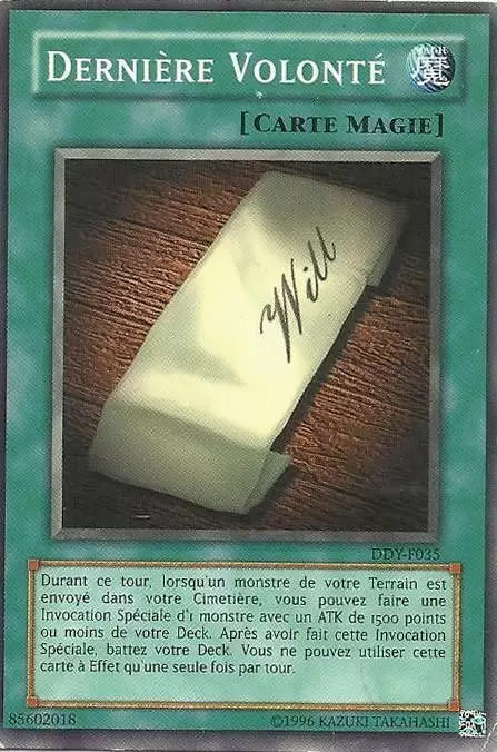 Deck de Démarrage Yugi DDY-F - Dernière Volonté