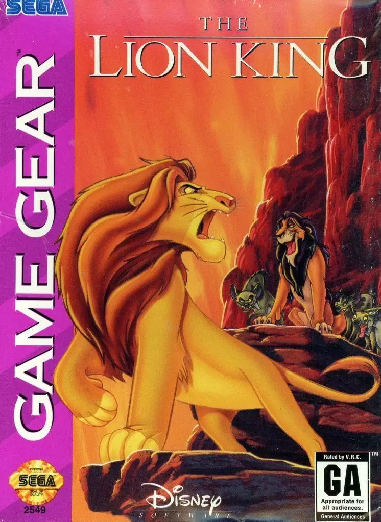Jeux SEGA Game Gear - The Lion King