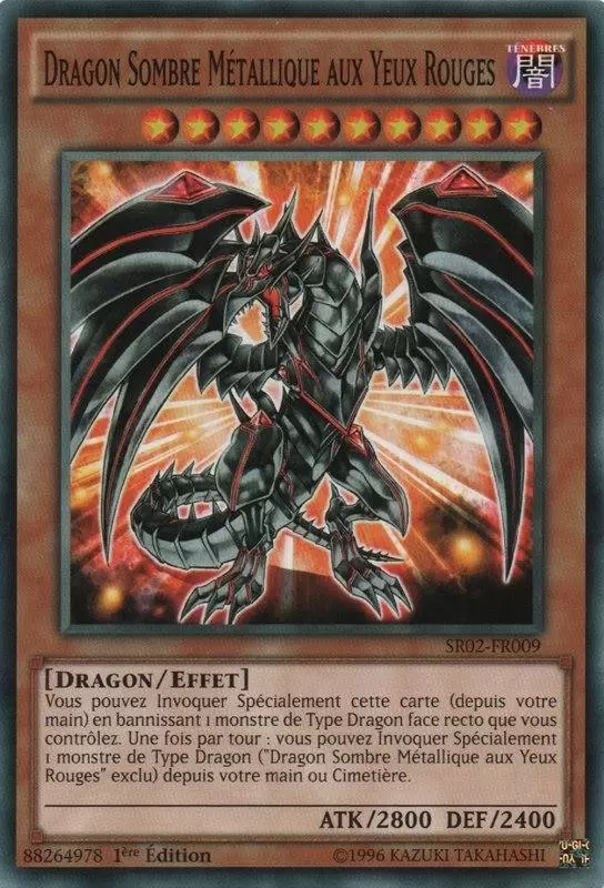 La Résurrection des Véritables Dragons SR02 - Dragon Sombre Métallique aux Yeux Rouges
