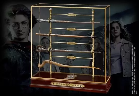 The Noble Collection : Harry Potter - Les Champions du Tournoi des 3 Sorciers - Présentoir et baguettes - Harry Potter