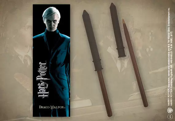 Harry Potter Draco Malfoy Wand Pen And Bookmark NOBLE COLLECTIONS 