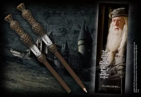 The Noble Collection : Harry Potter - Stylo baguette & Marque-page Dumbledore