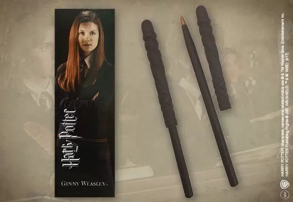 The Noble Collection : Harry Potter - Stylo baguette & Marque-page Ginny Weasley