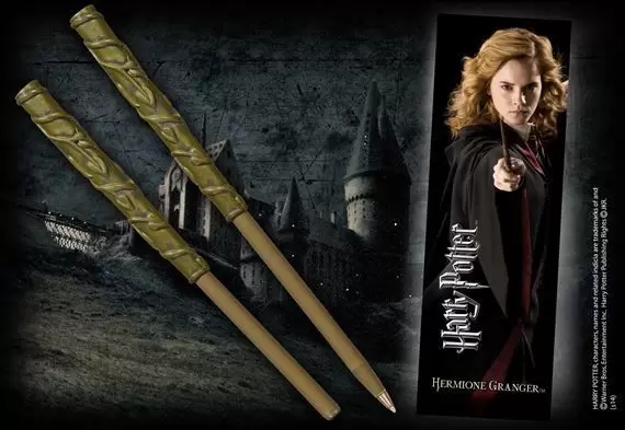 The Noble Collection : Harry Potter - Stylo baguette & Marque-page Hermione
