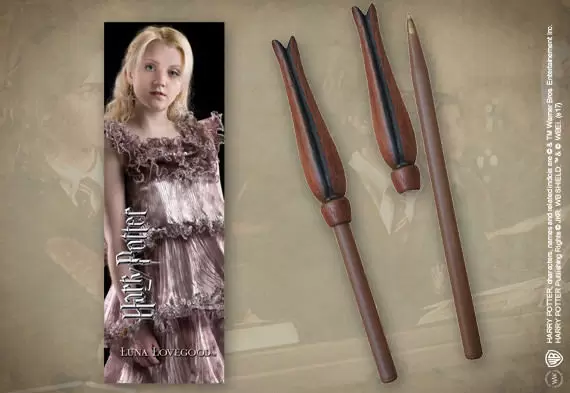 The Noble Collection : Harry Potter - Stylo baguette & Marque-page Luna Lovegood